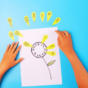 Child creating a fun math activity with numbers to practice early math skills